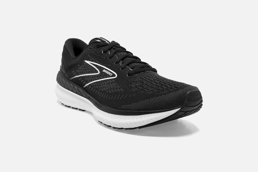 Glycerin GTS 19 Road Brooks Running Shoes NZ Womens - Black/White - QLAOWG-489